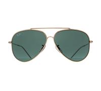 Ray-Ban Lunettes de Soleil RBR0101S Aviator Reverse 001/VR Unisexe Couleur Or Verre Vert Taille 59mm, vert