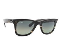 Ray-Ban Unisex Sunglass RB2140 Original Wayfarer Bio-Based - Couleur du Monture: Rayé Gris, Couleur de Lentille: Dégradé Gris