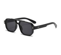 Lunettes rectangulaires à double faisceau pour filles, adolescentes, hip-hops, tendance, discothèque, fête pour adultes et adolescents, lot amusant, Noir
