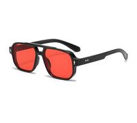 Lunettes rectangulaires à double faisceau pour filles, adolescentes, hip-hops, tendance, discothèque, fête pour adultes et adolescents, lot amusant, Rouge