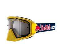 Lunettes Red Bull Spect Whip MX - Monture jaune fluo brillante - Sangle bleue et colorée - Verres transparents à une seule vitre