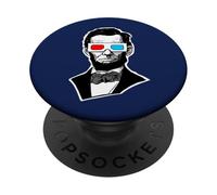 Lunettes rétro 3D Abraham Lincoln PopSockets PopGrip Adhésif