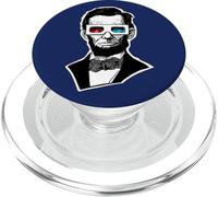 Lunettes rétro 3D Abraham Lincoln PopSockets PopGrip pour MagSafe