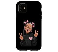 Lunettes Rondes avec Double Signe de Paix pour Fille Coque pour iPhone 11