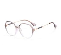 Lunettes rondes rétro pour femme avec charnière à ressort irrégulière, nuances transparentes UV400, Greytrans, Taille unique
