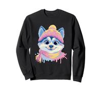 Lunettes Roses avec Motif écureuil Bleu Sweatshirt