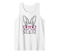 Lunettes Roses minimalistes avec imprimé Lapin Amusant pour Femme Débardeur