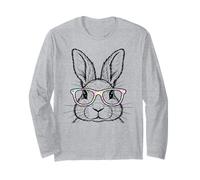 Lunettes Roses minimalistes avec imprimé Lapin Amusant pour Femme Manche Longue
