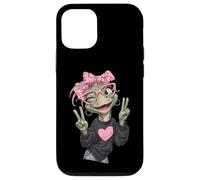 Lunettes Roses Tortues Clignotantes avec Signe de Paix pour Maman Reptile Coque pour iPhone 12/12 Pro