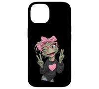 Lunettes Roses Tortues Clignotantes avec Signe de Paix pour Maman Reptile Coque pour iPhone 14