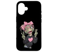 Lunettes Roses Tortues Clignotantes avec Signe de Paix pour Maman Reptile Coque pour iPhone 16