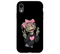 Lunettes Roses Tortues Clignotantes avec Signe de Paix pour Maman Reptile Coque pour iPhone XR
