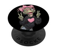 Lunettes Roses Tortues Clignotantes avec Signe de Paix pour Maman Reptile PopSockets PopGrip Adhésif