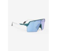 Lunettes Rudy Project Spinshield Pro blanc vert avec verres miroir bleus