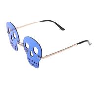 Lunettes sans Monture Crâne PC Bleu, de Soirée Disco pour Hommes et Femmes