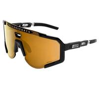 Lunettes Scicon Aeroscope noir avec verres multireflets dorés.