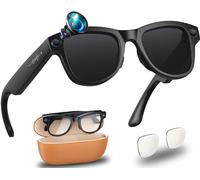 Lunettes Smart AI avec caméra HD 4K, stabilisation d'image 8 MP, enregistrement vidéo, casque ouvert, reconnaissance d'image AI, traduction simultanée/détection de lentille GPT et compartiment