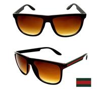 LUNETTES SOLEIL MARRON MIXTE HOMME FEMME CUCCI SWAG RECTANGLE ROUGE VERT CARBONE