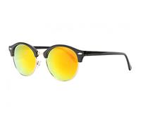 Lunettes Soleil Miroir Rondes Noires Vintage Club Solky - Taille unique - Noir