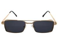 Lunettes Soleil Or Doré Rectangle " Oeilleres " Métal Pilote Aviateur Luxury Gold Cache Oeil (Doré)