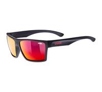 uvex Mixte Lgl 29 Lunettes De Soleil, Noir (Black Mat/Red), Taille Unique EU