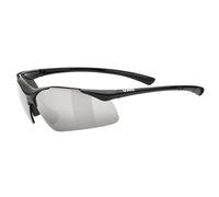 Uvex Sportstyle 223 - Lunettes de Sport pour Hommes et Femmes - Effet Miroir - Confort et Maintien Parfait Sans Points de Pression - Black/Silver - One Size