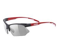Uvex Sportstyle 802 V - Lunettes de Sport pour Hommes et Femmes - à Teinte Variable - Anti-Buée - Black Red/Smoke - One Size