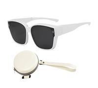 Lunettes soleil verres teintés, protection UV, modèle pliable voyage, cadre enveloppant confortable, rangement compact, dimensions 15,5x14x5,8 cm, idéales sports extérieur.