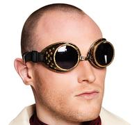 Lunettes Steampunk - BOLAND - Adulte - Noir et or - Plastique rigide