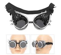 Lunettes Steampunk Vintage à Pointes, Lentille Amovible pour Cyclisme en Plein Air, Argent Antique (Argent ancien)