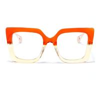 Lunettes surdimensionnées bloquant la lumière bleue pour femme, lunettes d'ordinateur anti-fatigue pour éviter les maux de tête, élégantes, Orange et champagne