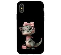 Lunettes T-Rex Dinosaure Léopard Rose Glam Graphic Trippy Coque pour iPhone X/XS