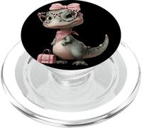 Lunettes T-Rex Dinosaure Léopard Rose Glam Graphic Trippy PopSockets PopGrip pour MagSafe