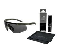 Lunettes tactiques Wiley X Saber Advanced Set 3in1 - Gris/Clair/Rouille Clair/Noir Mat + Kit de Nettoyage Anti-Buée - ensemble