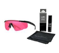 Lunettes tactiques Wiley X Saber Advanced - Vermillion/Matte Black + Anti-Fog Cleaner Kit - ensemble