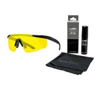 Lunettes tactiques Wiley X Saber Advanced - Yellow/Matte Black + Anti-Fog Cleaner Kit - ensemble