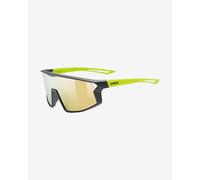 uvex skyrise jr., lunettes de sport, Enfant unisexe, black-yellow matt, one size