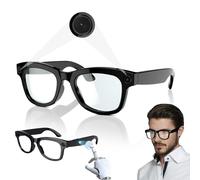 Lunettes Vidéo Intelligentes, avec Caméra Ultra Grand Angle 5MP, Commande Vocale IA, Lunettes Caméra, avec Mémoire 32Go Et Wi-FI/Bluetooth 5.3, Enregistrement en Extérieur, Moto(Hyaline)