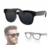 Lunettes Vidéo Intelligentes, avec Caméra Ultra Grand Angle 5MP, Commande Vocale IA, Lunettes Caméra, avec Mémoire 32Go Et Wi-FI/Bluetooth 5.3, Enregistrement en Extérieur, Moto(Black+Hyaline)