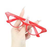 Lunettes vintage pour adultes et enfants avec strass - Style unisexe - Verres transparents pour cosplay, fêtes costumées, Halloween