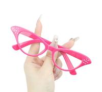 Lunettes vintage pour adultes et enfants avec strass - Style unisexe - Verres transparents pour cosplay, fêtes costumées, Halloween