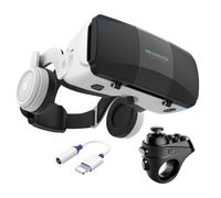 Lunettes VR 3D avec ContrôLeur et Écouteurs,Lunettes Virtuelles et Confortables pour 4,7"-7,8" Smartphone,3D Casque Réalité Virtuelle pour Films 3D Jeux Vidéo,Cadeaux de Noël pour Homme/Enfants/Fille