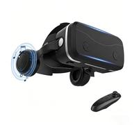 Lunettes VR pour TéLéPhone Portable avec Manette, Casque RéAlité Virtuelle 3D pour PC Et TéLéPhone, Protection Anti-LumièRe Bleue, Champ Vision 100°, pour Films Et Jeux 3D,Black