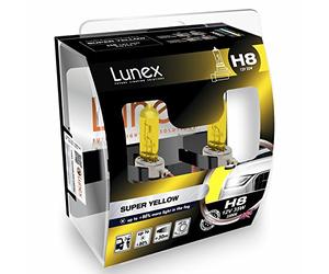 LUNEX H8 SUPER YELLOW Ampoules Halogenes Phare Feu de brouillard Jaunes 708 12V 35W PGJ19-1 2300K duobox (2 pièces)