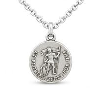 Lunexus Collier Médaille Saint Florian, Métal 1,6 cm | Collier Médaille Saint Florian en métal, 1,6 cm. Béni selon le rite catholique avec certificat.