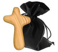 Lunexus Croix de réconfort 7,5 cm - Croix à main en bois d'olivier de Bethléem - Béni et consacré - Croix de vie pour guérison, pèlerin, communion, confirmation, baptême - Cadeau pour malade, deuil et