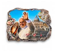 Lunexus Magnet Pape Léon XIV Vatican, Relief 3D, Plastique 5x8 cm | Magnet 3D béni du Pape Léon XIV et du Vatican, certifié, fabriqué en Italie, 5x8 cm.