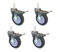 LUNEZY Roues à Tige pivotantes 10,2 cm 100 mm Roulette de Chariot Mobile à roulettes Robustes, Convient pour Les Chariots de Voitures-Restaurants, Lot de 4 Portant Une Charge de Roue de 8