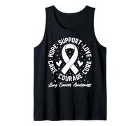 Lung Cancer Awareness Family Support Hope Cure White Ribbon Débardeur