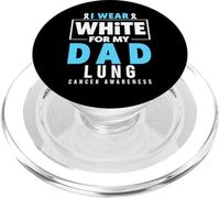 Lung Cancer Awareness T-Shirt - I Wear White for My Dad PopSockets PopGrip pour MagSafe